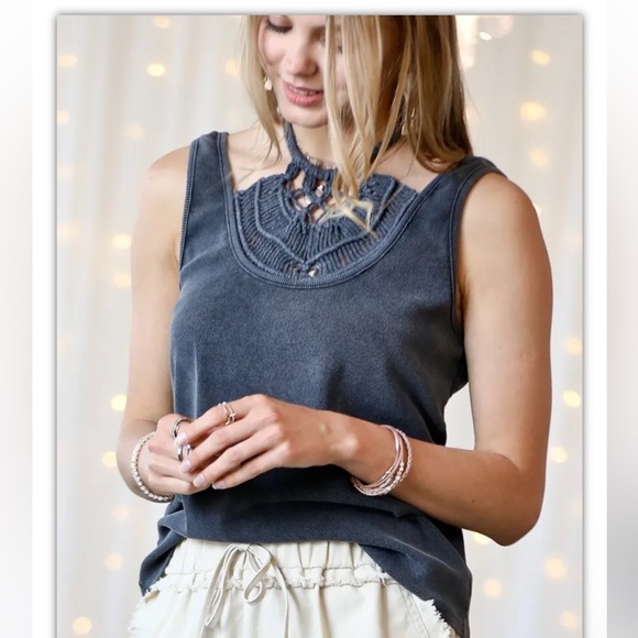 MAZIK BOHO CROCHET DETAIL TANK 💖IN STORES💖 - Picture 2 of 3